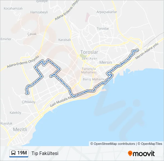 19M Bus Line Map