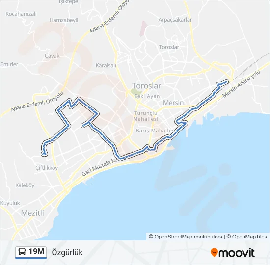 19M Bus Line Map