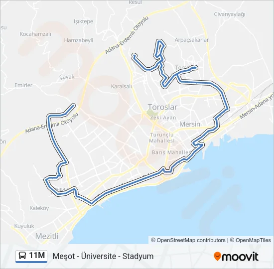 11M Bus Line Map