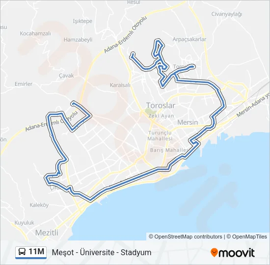11M Bus Line Map