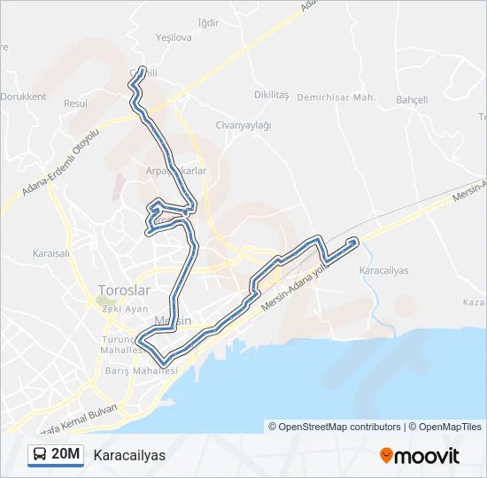 20M Bus Line Map