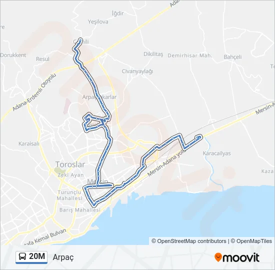 20M Bus Line Map