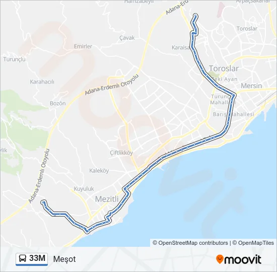 33M Bus Line Map