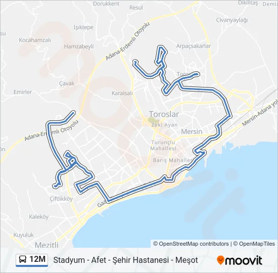12M Bus Line Map