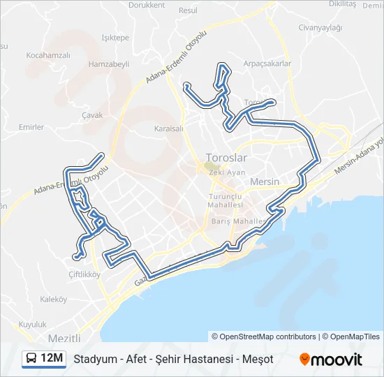 12M Bus Line Map