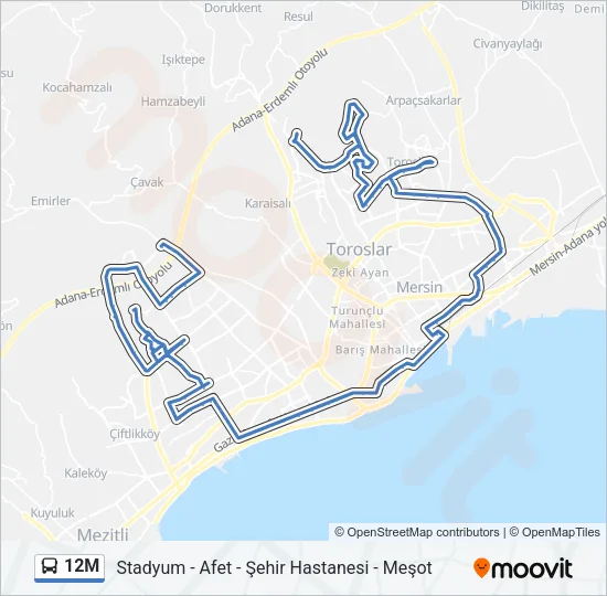12M Bus Line Map
