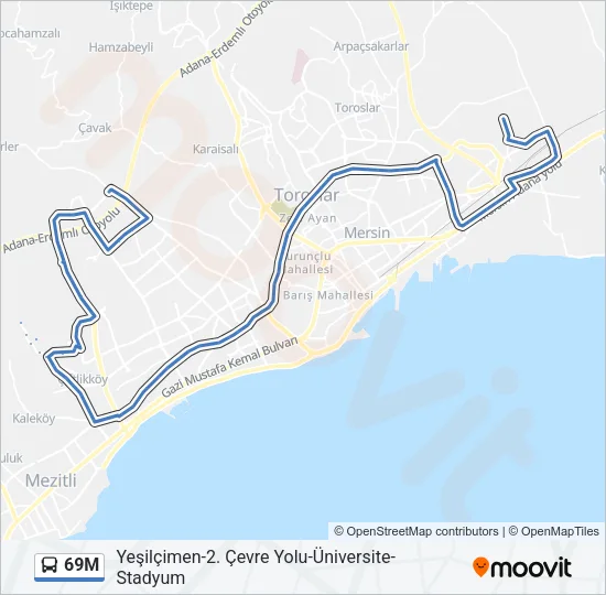 69M Bus Line Map