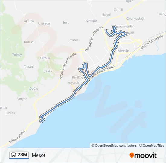 28M Bus Line Map