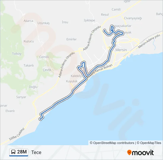 28M Bus Line Map