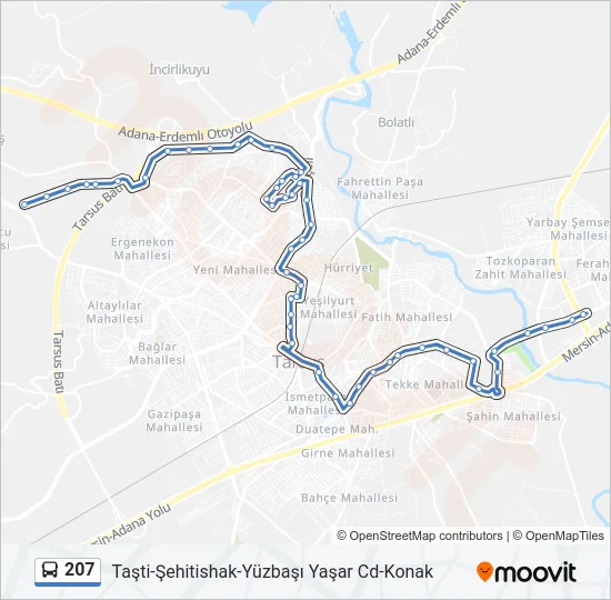 207 Bus Line Map