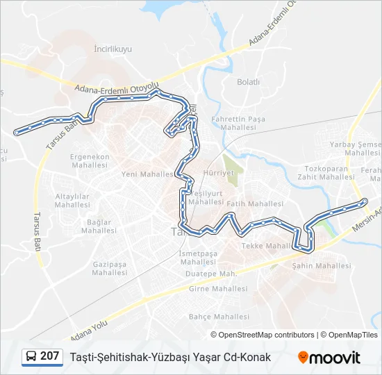 207 Bus Line Map