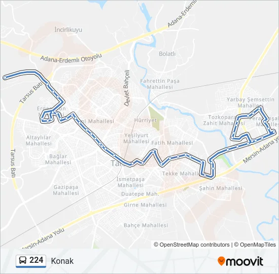 224 Bus Line Map