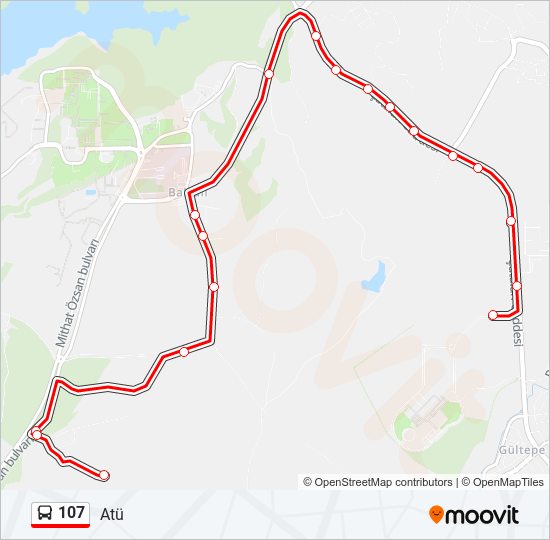 107 bus Line Map