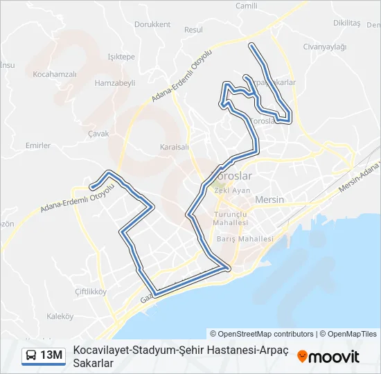 13M Bus Line Map