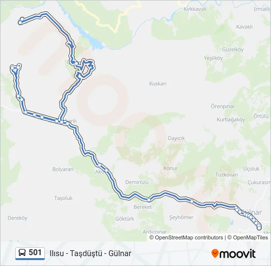 501 Bus Line Map