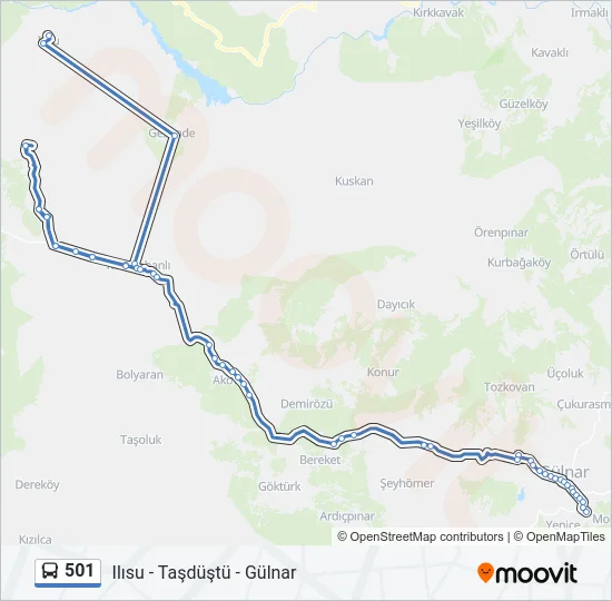 501 Bus Line Map