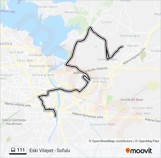 111 Bus Line Map