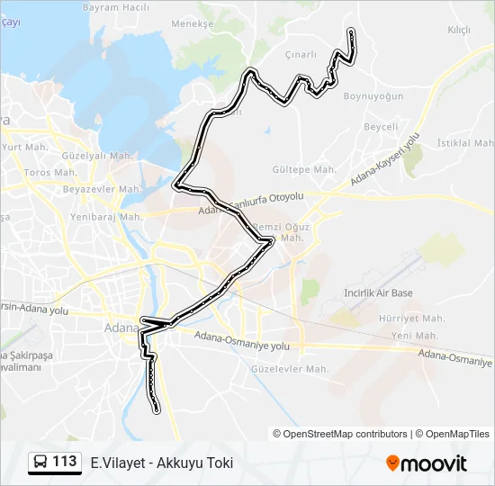 113 Bus Line Map