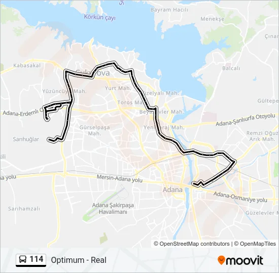 114 Bus Line Map