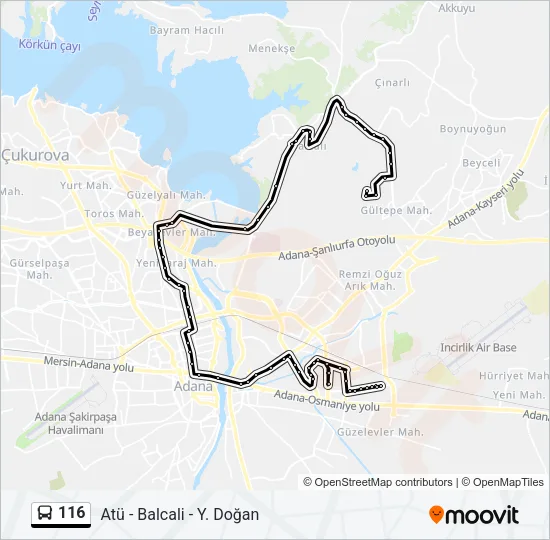116 Bus Line Map
