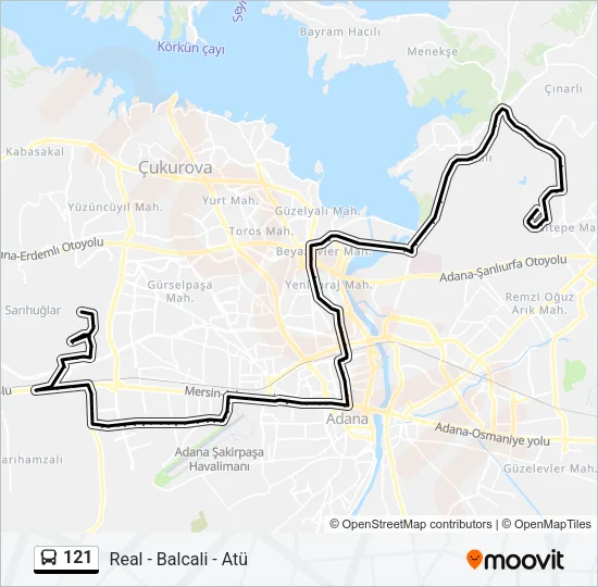 121 Bus Line Map