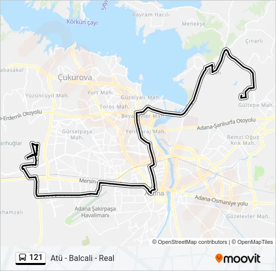 121 Bus Line Map