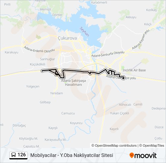 126 otobüs Hattı Haritası