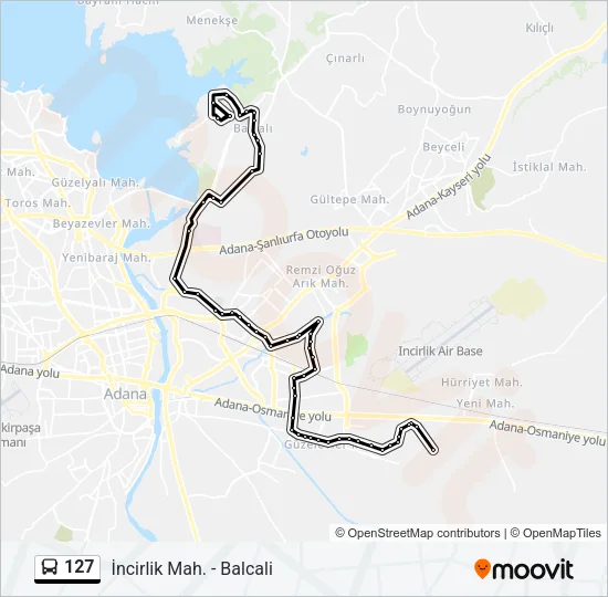 127 Bus Line Map