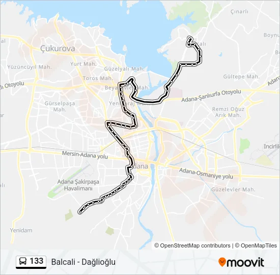 133 Bus Line Map