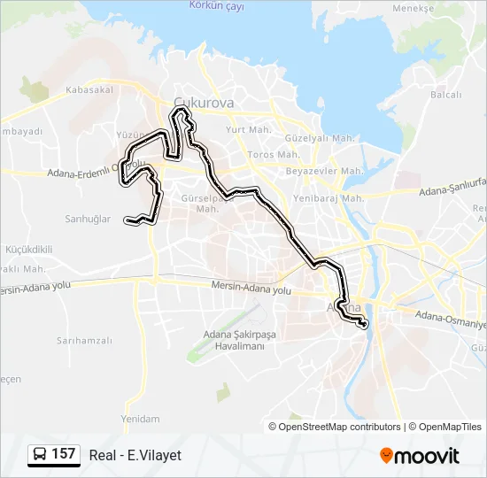 157 Bus Line Map