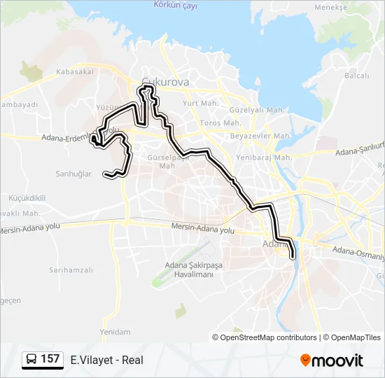 157 Bus Line Map