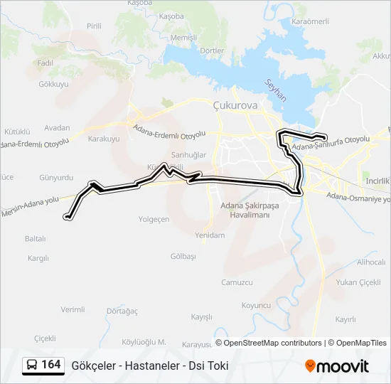 164 Bus Line Map