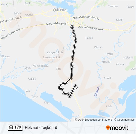 179 otobüs Hattı Haritası