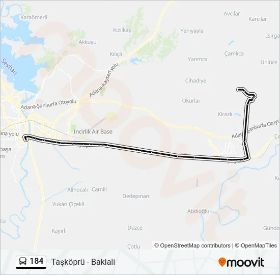 184 Bus Line Map