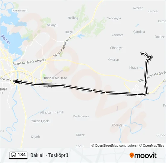 184 Bus Line Map