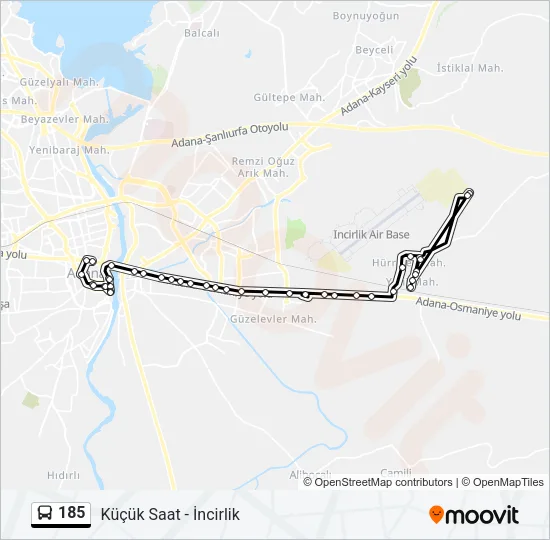 185 Bus Line Map