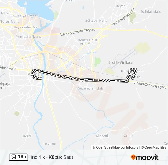 185 Bus Line Map