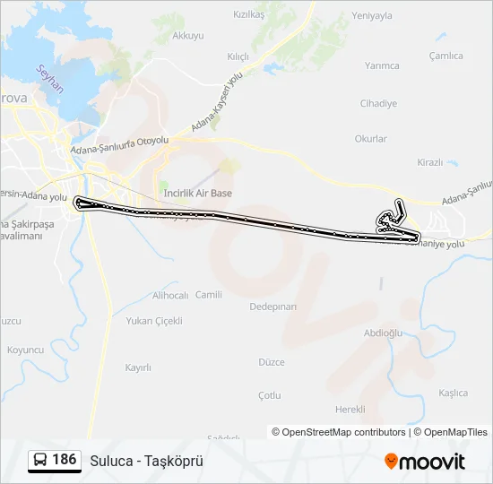 186 Bus Line Map