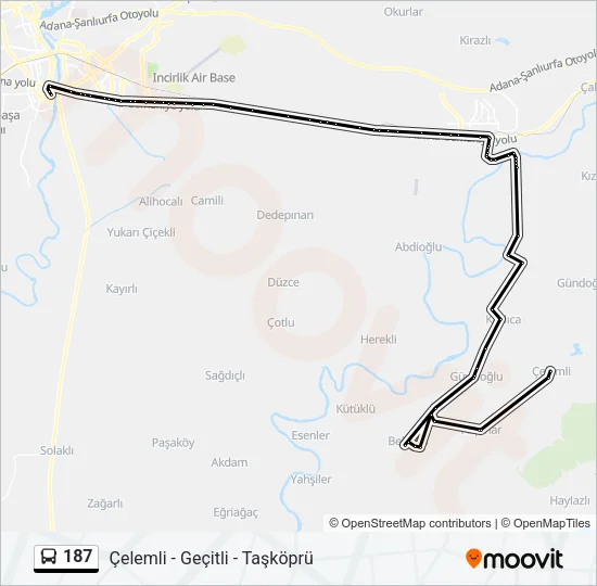 187 Bus Line Map