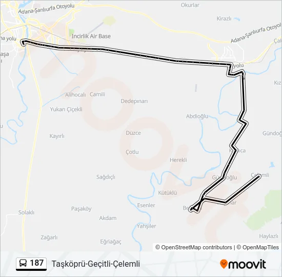 187 Bus Line Map