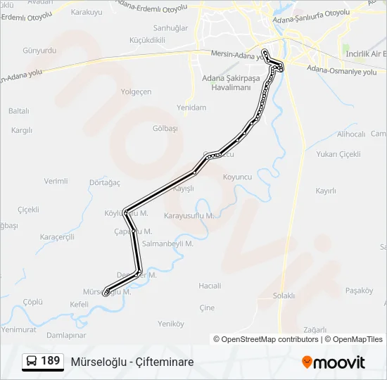 189 Bus Line Map