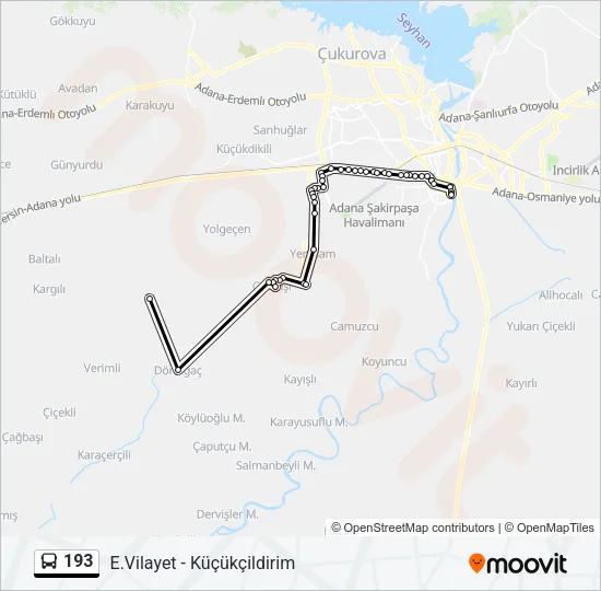 193 Bus Line Map