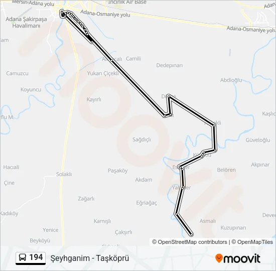 194 Bus Line Map