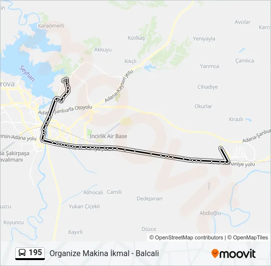 195 Bus Line Map