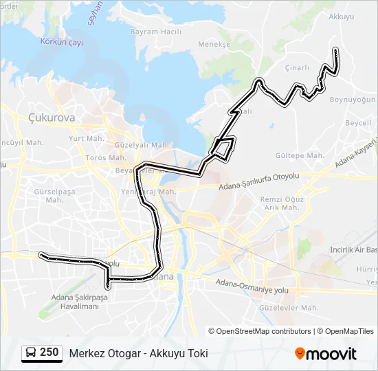 250 Bus Line Map