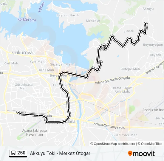 250 Bus Line Map