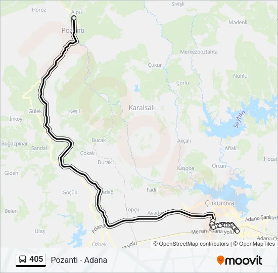 405 Bus Line Map