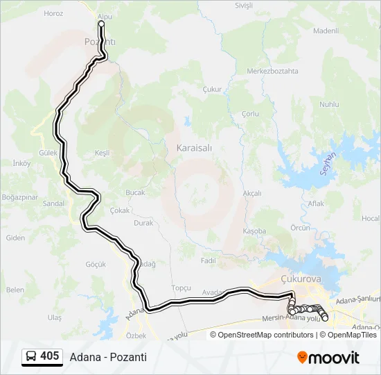405 Bus Line Map