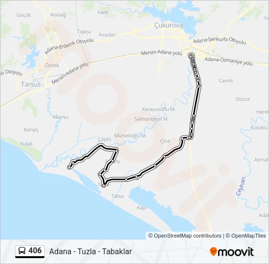 406 Bus Line Map