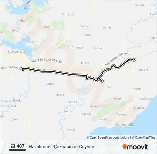 407 Bus Line Map